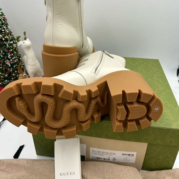 Women’s Gucci, GG Supreme lug sole combat boots size 42 made in Italy - Picture 10 of 10